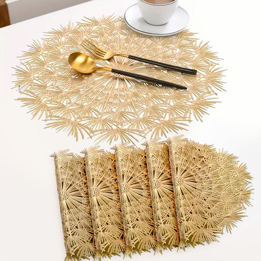 Table Placemats – PVC Heat Resistant Round – Set of 6 (38 cm)