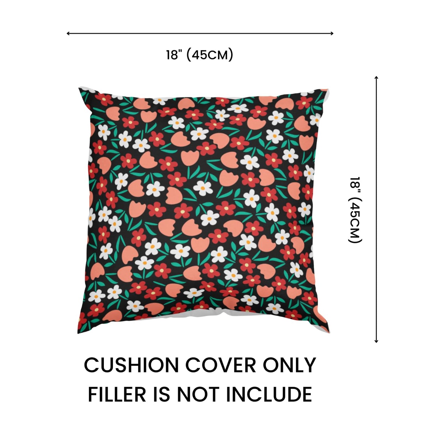 Digital Print Velvet Cushion Covers – 18x18 inch, Floral & Abstract, Pack of 2