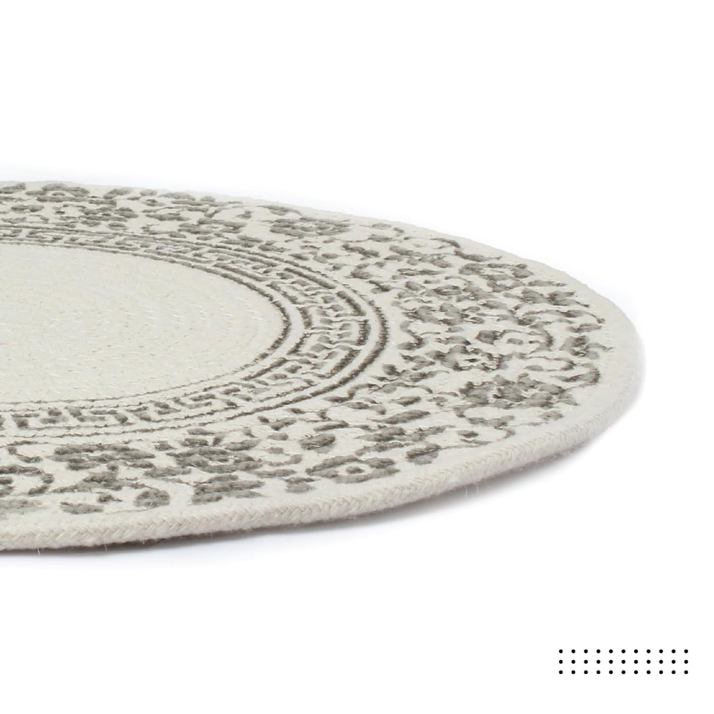 Round Dining Placemats – Ribbed Cotton – 32cm Diameter – Set of 4