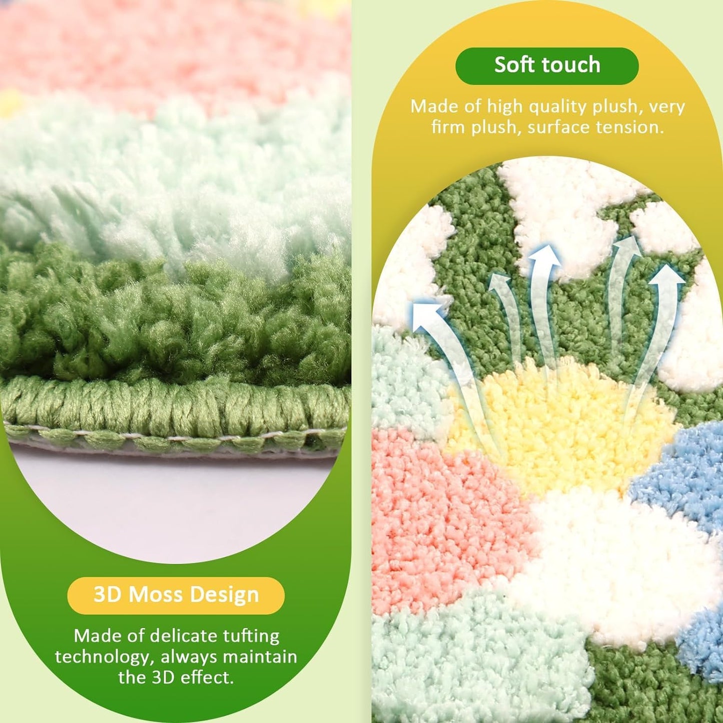 Happy Super Soft Anti-Skid 2000 GSM Microfiber Mat (40x60 cm) Pack of 1 | Absorbent Bath, Kitchen, Door Floor Mat