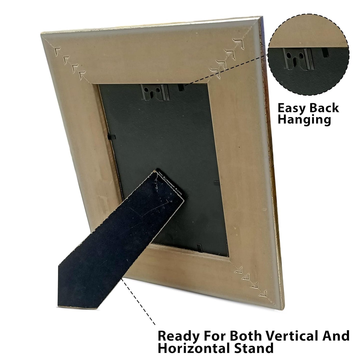 Tabletop Photo Frame – Natural Wood, Plexi Glass, Back Stand – 4x6 Inch (Black)