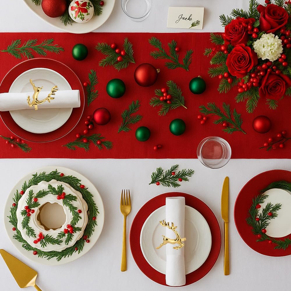 Golden Deer Napkin Rings – Napkin Holders – Deer Motif Design – 6-Piece Set