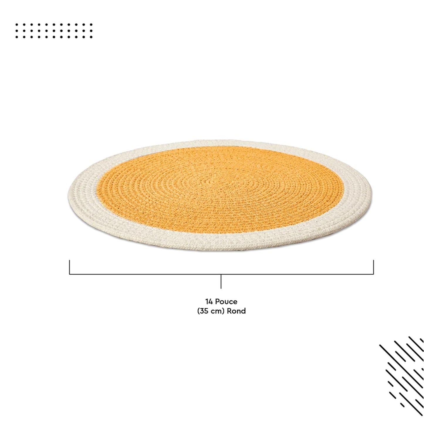 Dining Table Mats – Ribbed Cotton, Heat-Resistant – 32cm Round, Set of 4