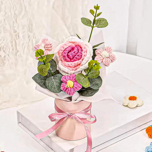 Artisan Fabric Bloom Arrangement – Retail Floral Accent – Sustainable Yarn – Small – Long-Lasting