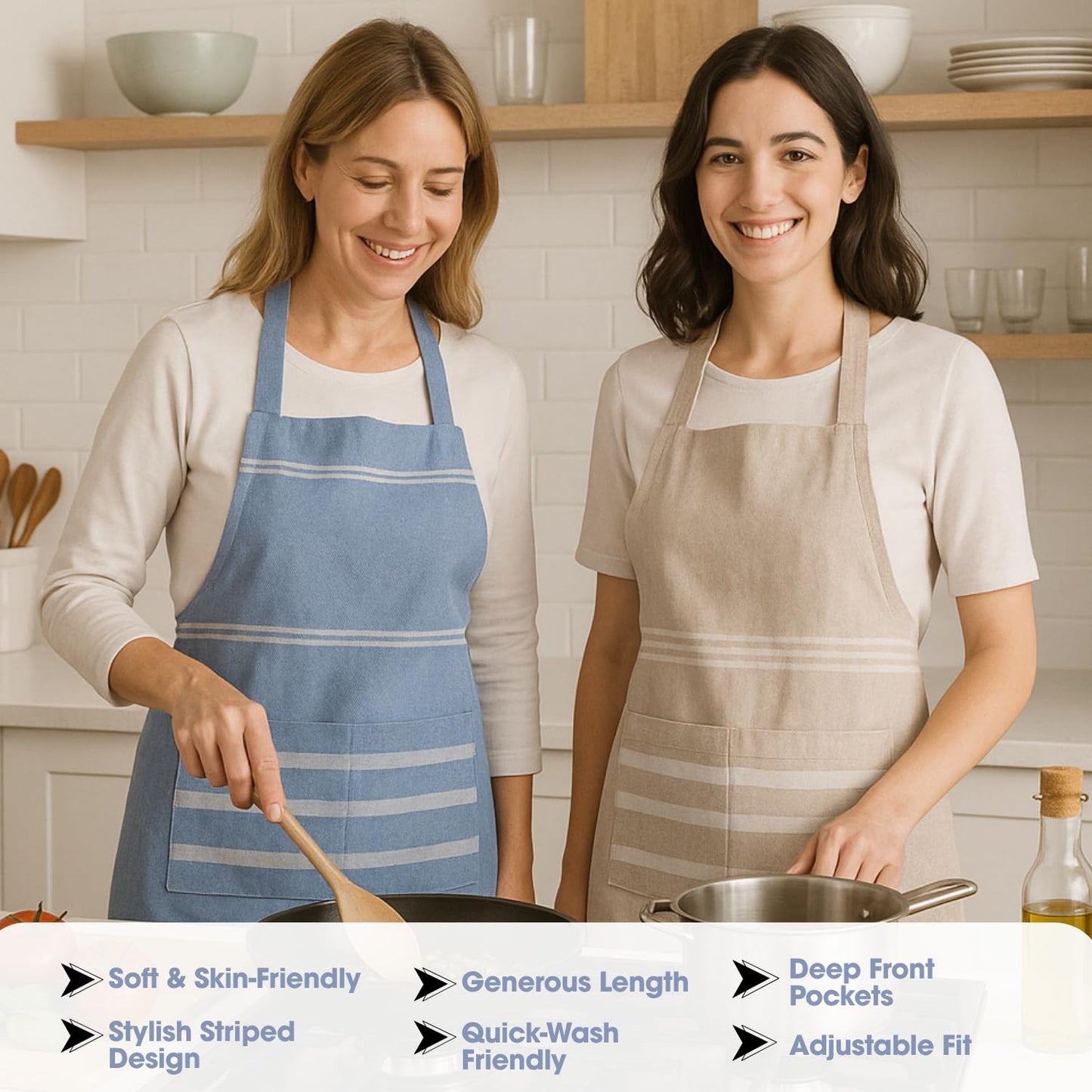 Unisex Cooking Aprons – Professional Kitchen Apron – Waterproof, Oil & Stain Resistant