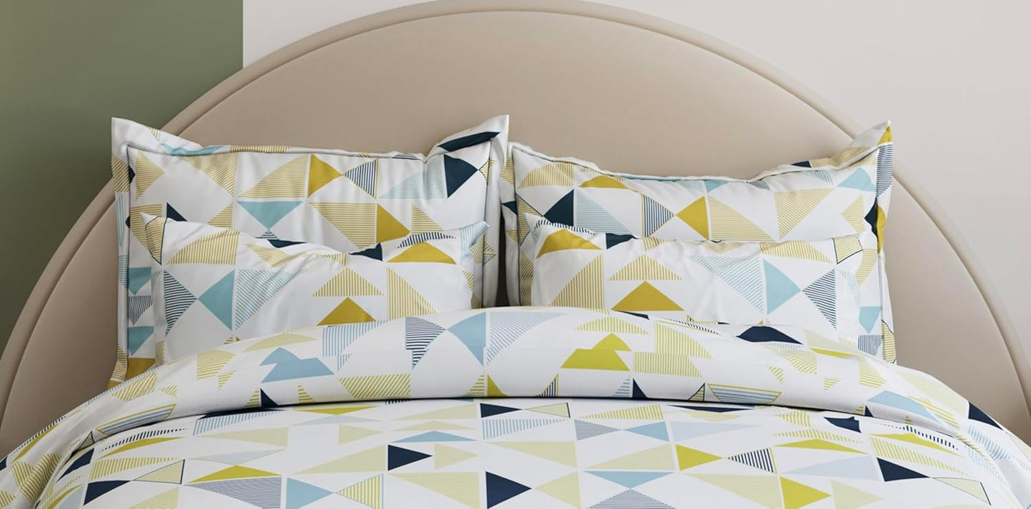 King Size Fitted Bedsheet Set - Glace Cotton - 300 TC, Elastic Trim (72"x78")