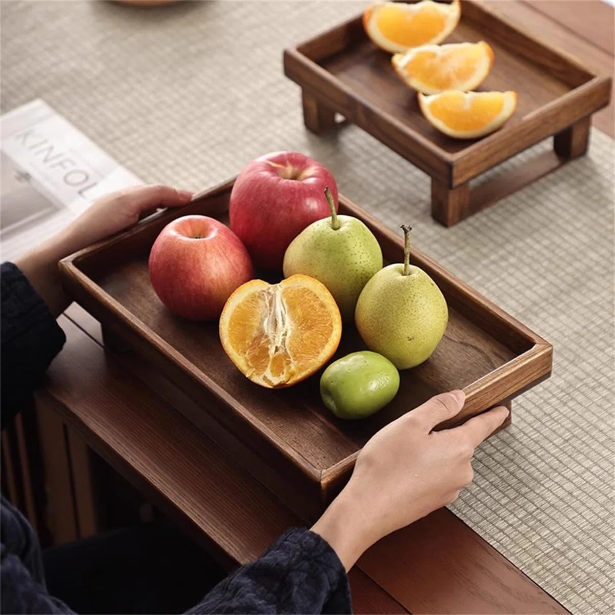 Rustic Wooden Fruit Tray – Display & Serving Tray – Eco-Friendly Wood – Pack of 1