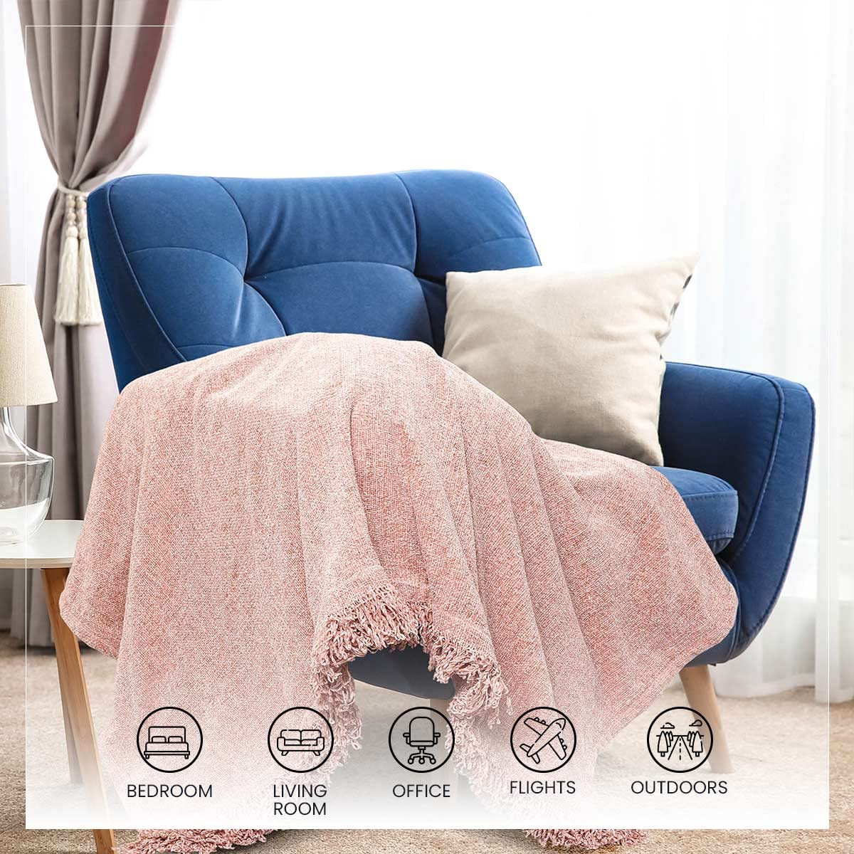 Soft Chenille Throw Blanket – Home Textile – Polyester Waffle Weave – 130x180cm