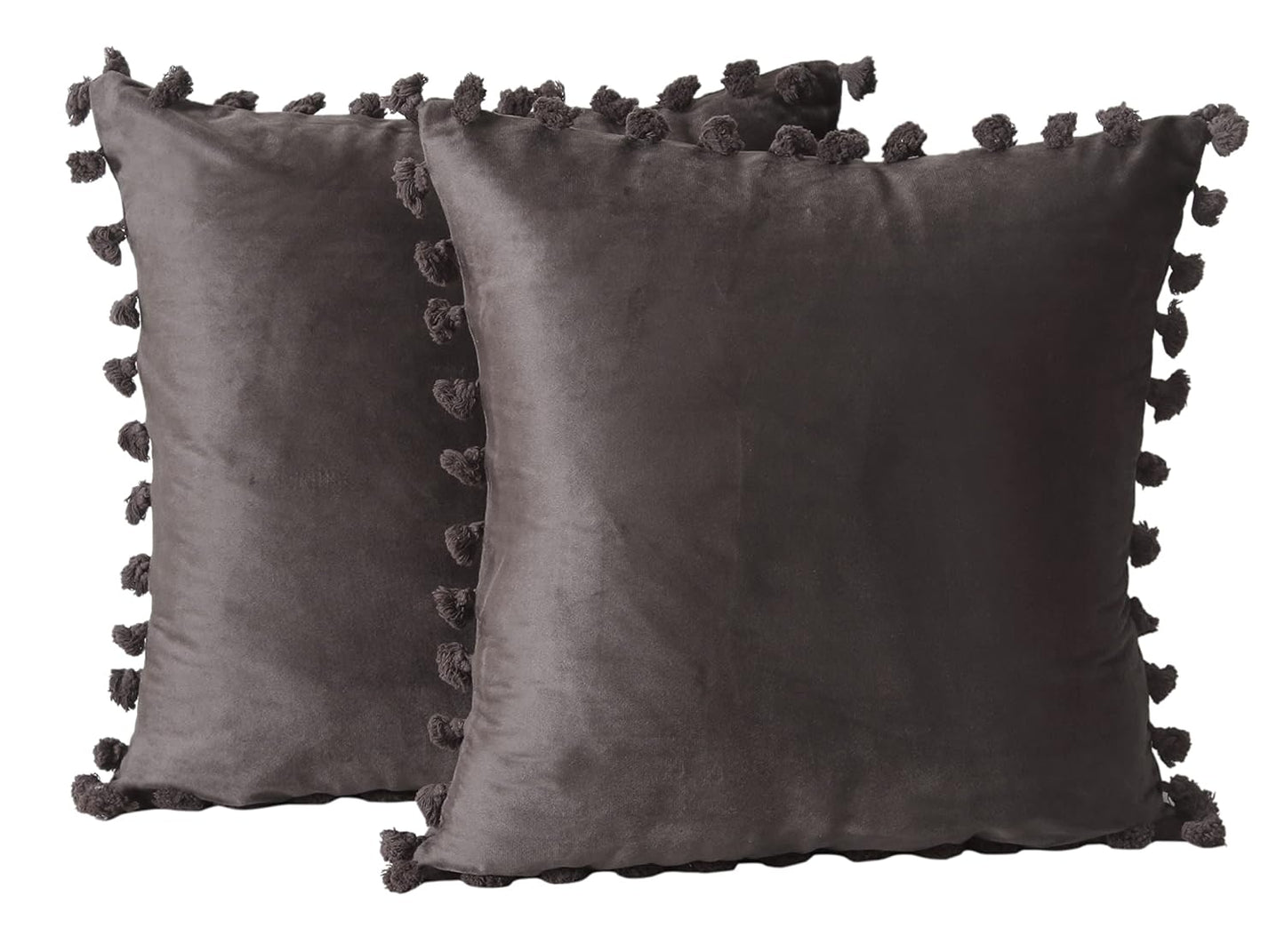 Pillow Cover – Velvet Tassel Fringe – 12x12 Inch (2-Pack) – Wholesale