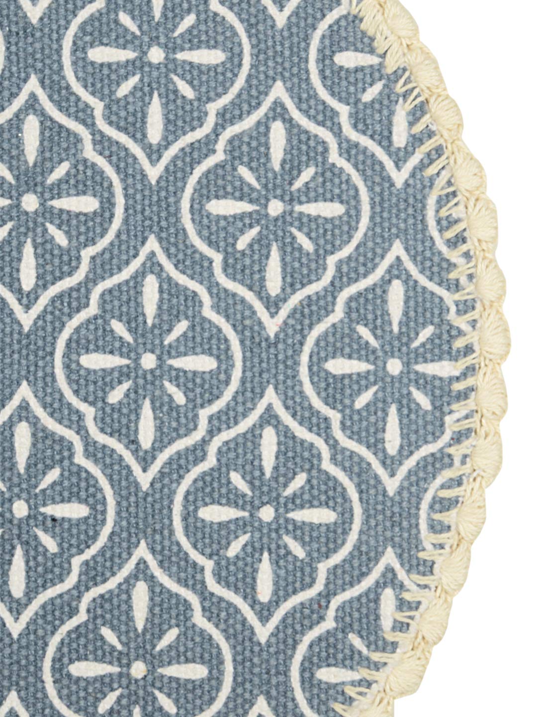 Table Mats – Jute & Cotton Crochet Antiskid – 38x38cm Round, Set of 4