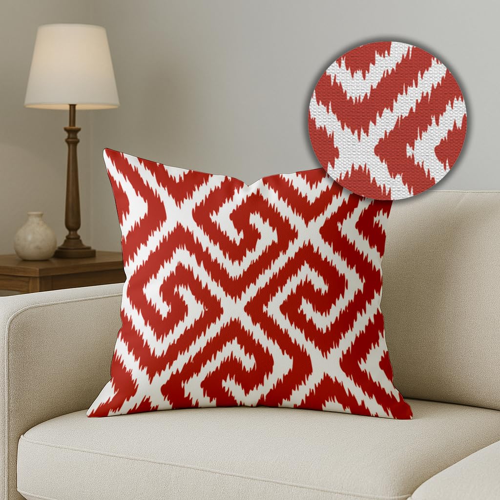 Polycotton Cushion Covers – Ikat Geometric Print – 16x16 Inch, 5-Pack Wholesale