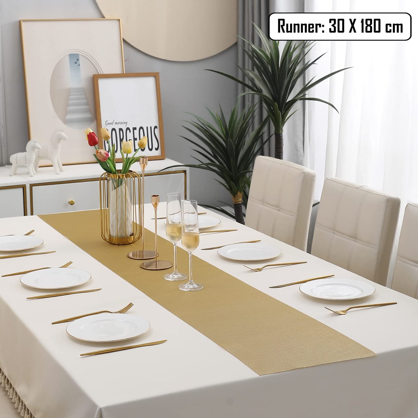 Table Runner –  Polyester Blend – 30x180 cm – Durable & Washable