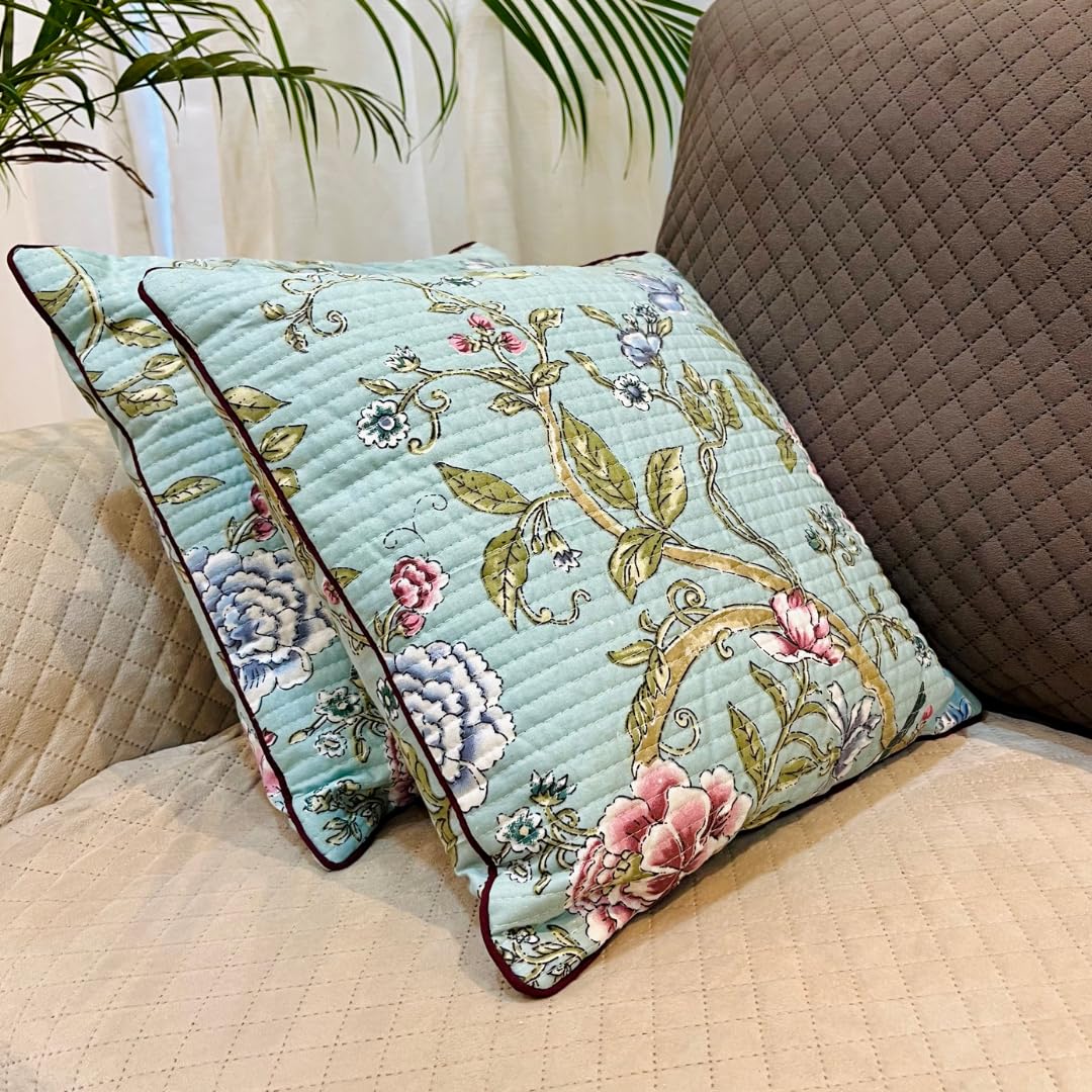 Wholesale Cushion Cover – Pure Cotton Hand Block Print – 16x16 inch (Pack of 2)