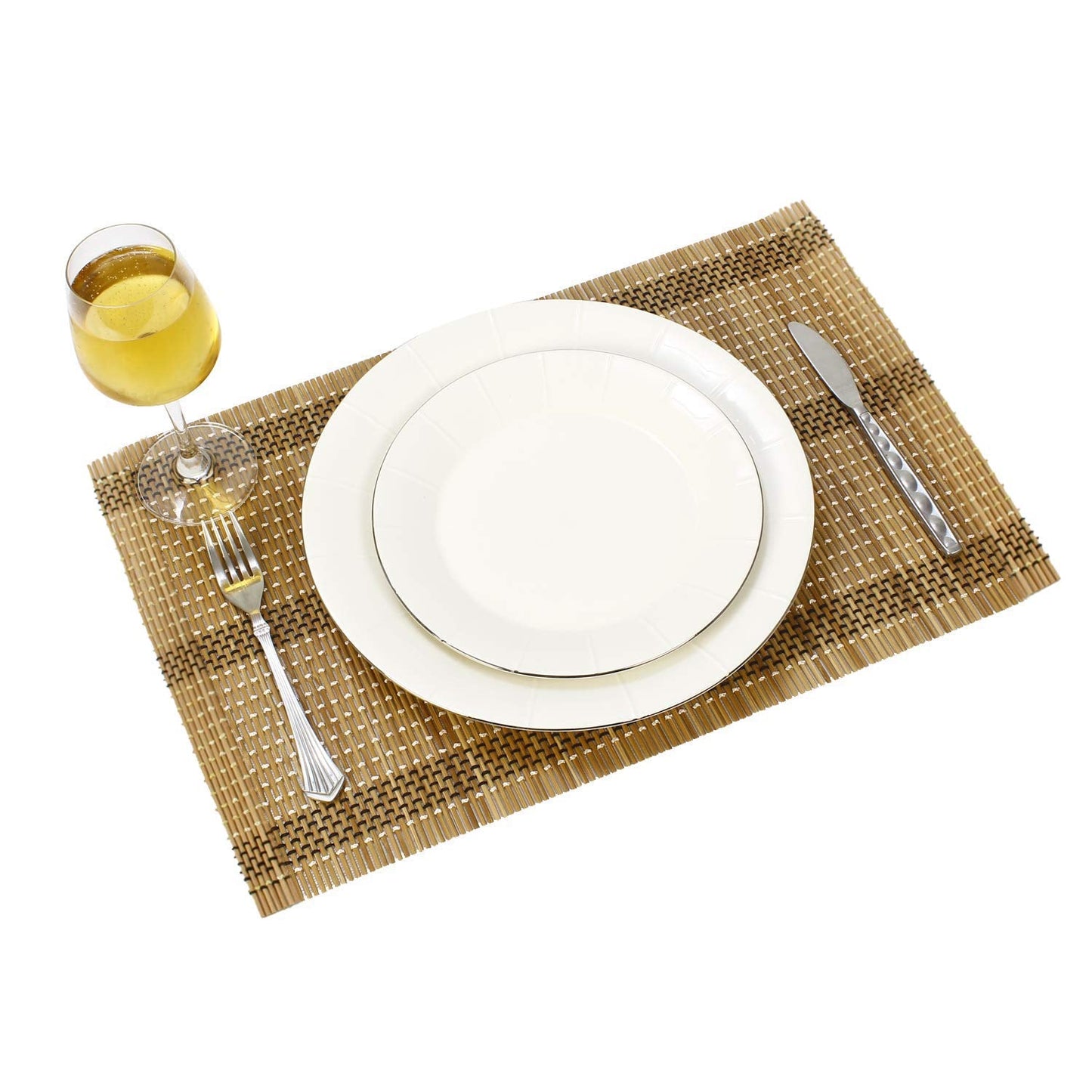 Table Mats – Heat Resistant Bamboo, Tortilla Brown – 45x30cm, Set of 6