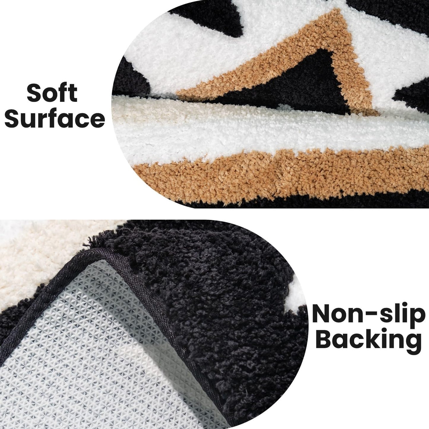 Abstract Cute Non-Slip Washable Bath Rug Mat for Bathroom, Entryway, Pet | Quick Dry Home Floor Decor