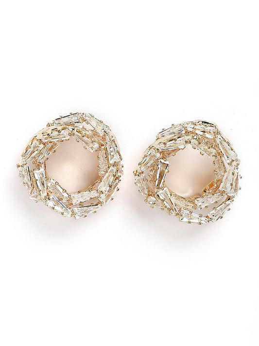 Gold-Plated Stud Earrings – Contemporary Design – Durable Finish – Retail Ready