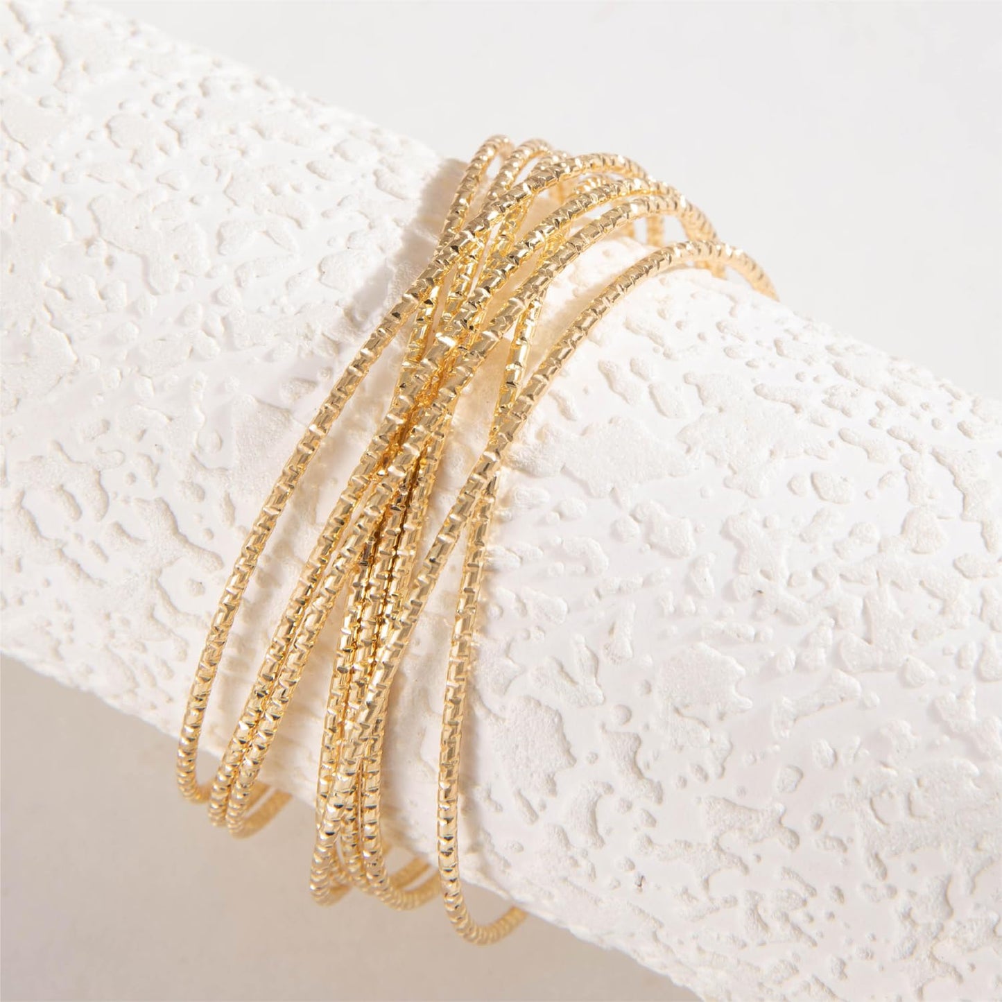 Geometric Double Twisted Kada Bangle – Open Cuff Bracelet – Gold Plated Finish – Adjustable Fit