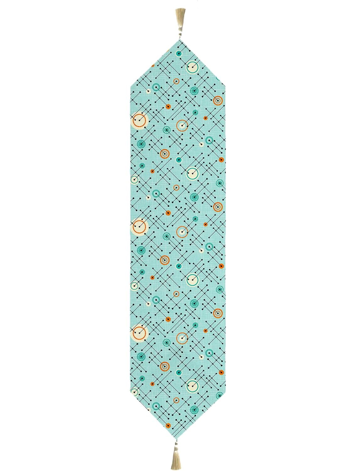 Table Runner & Bed Runner – Floral Poly Cotton – 13x60 Inch Tasseled