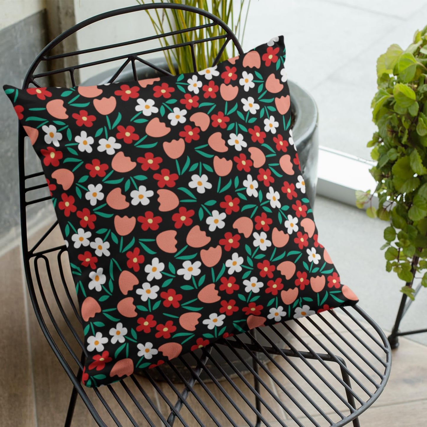 Digital Print Velvet Cushion Covers – 18x18 inch, Floral & Abstract, Pack of 2