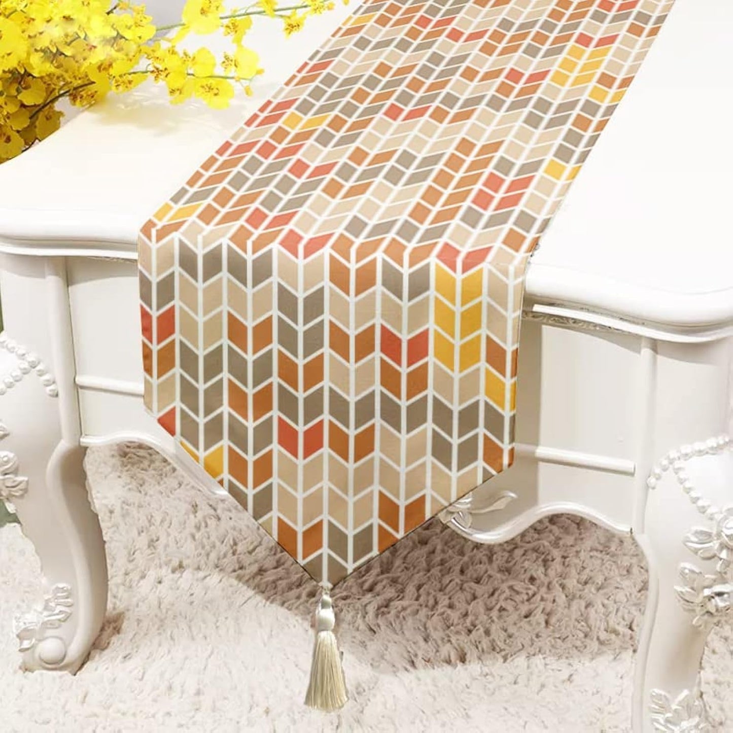 Wholesale Table Runner & Bed Runner – Geometrical Print Poly Cotton – 13x60 Inch