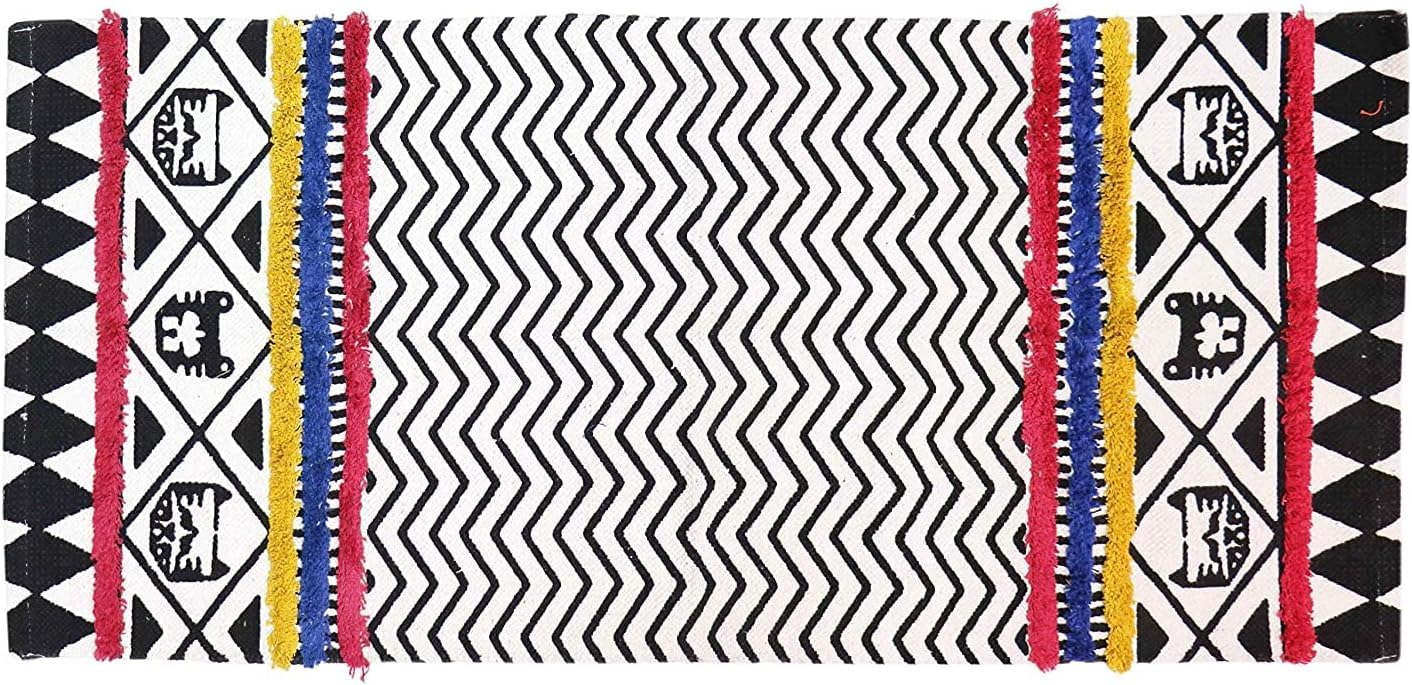 Cotton Hand Woven Rug – Natural Fibre – 2x5 ft (60x152 cm) – Export Quality