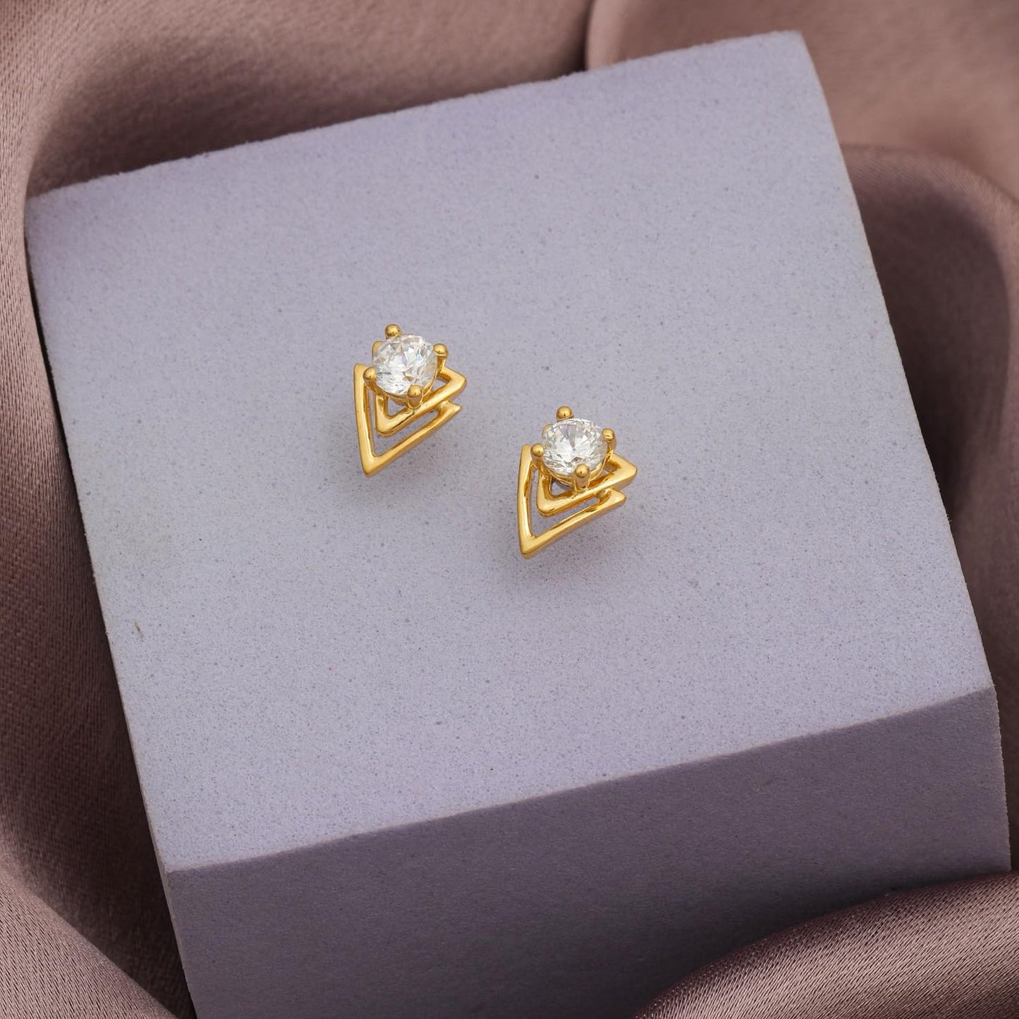 Contemporary Sterling Silver Earrings – Fashion Jewelry – 18K Gold Vermeil Micron Plated – Hypoallergenic