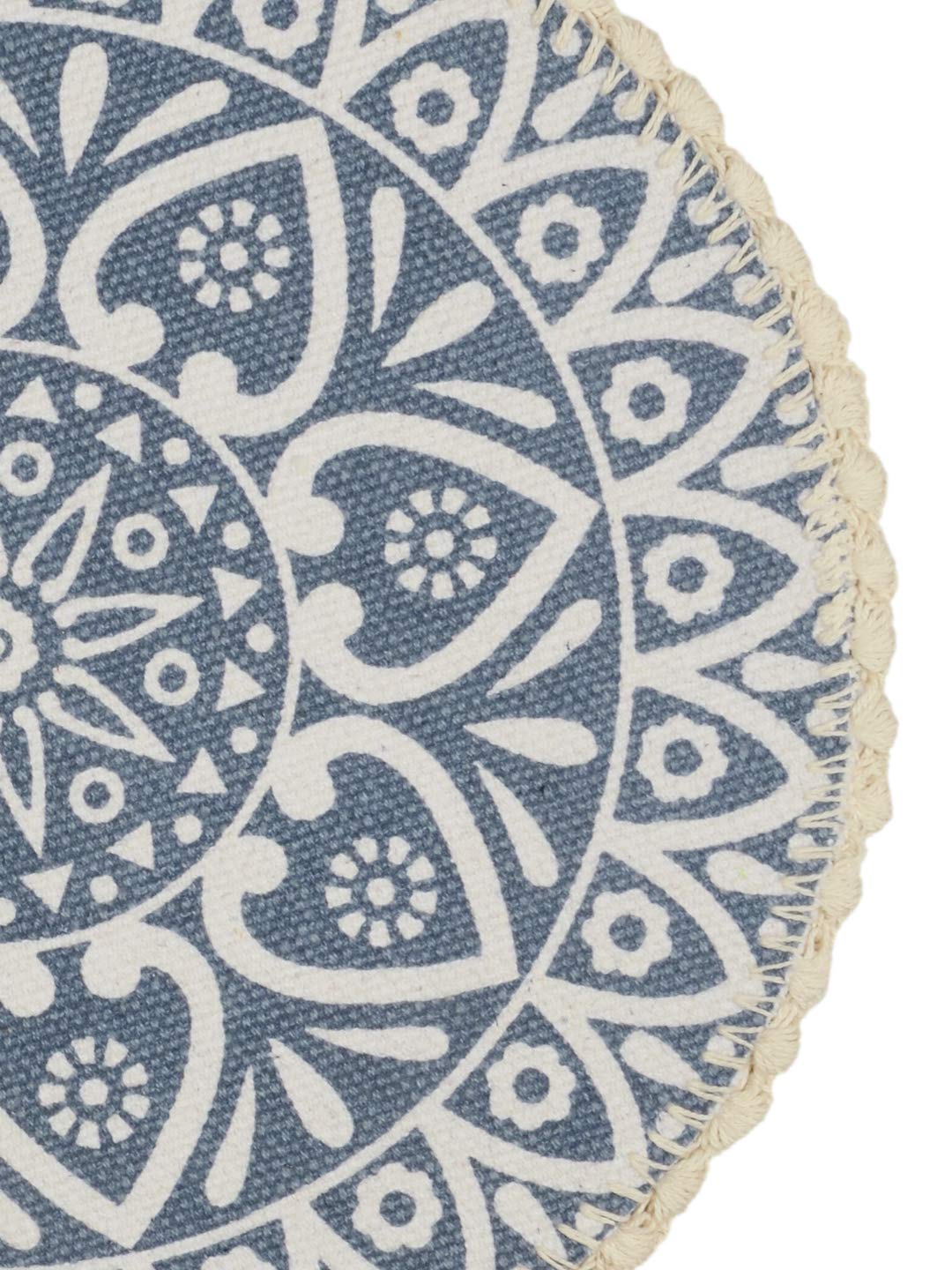 Table Mats – Jute & Cotton Crochet Antiskid – 38x38cm Round, Set of 4
