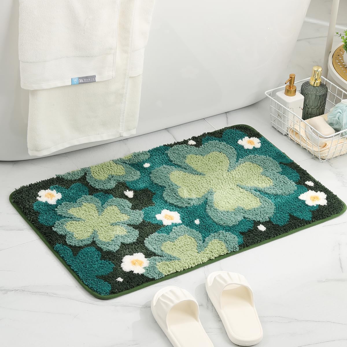 Birch Super Soft Microfiber 2000 GSM Bath Mat 40x60 cm | Absorbent Anti-Skid Door Mat Home Bathroom Kitchen
