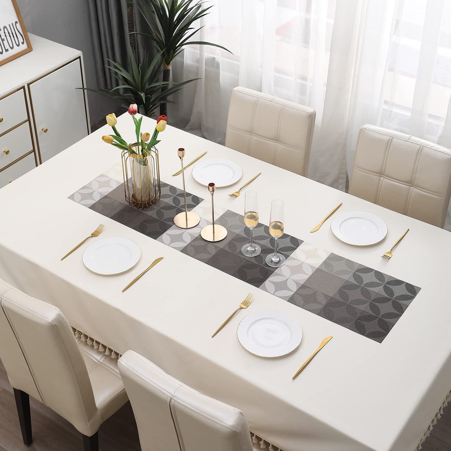 Table Runner – Durable  Polyester Blend – 30x135 cm, Grey