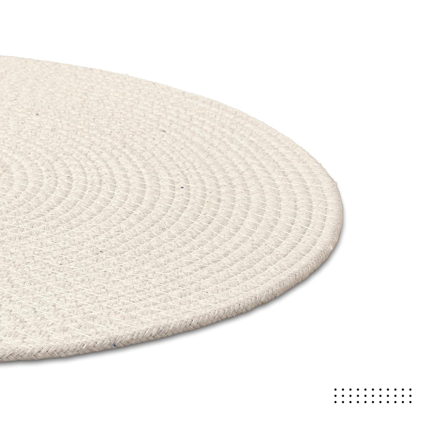 Dining Placemats – Cotton Ribbed – 32cm Diameter, Set of 4