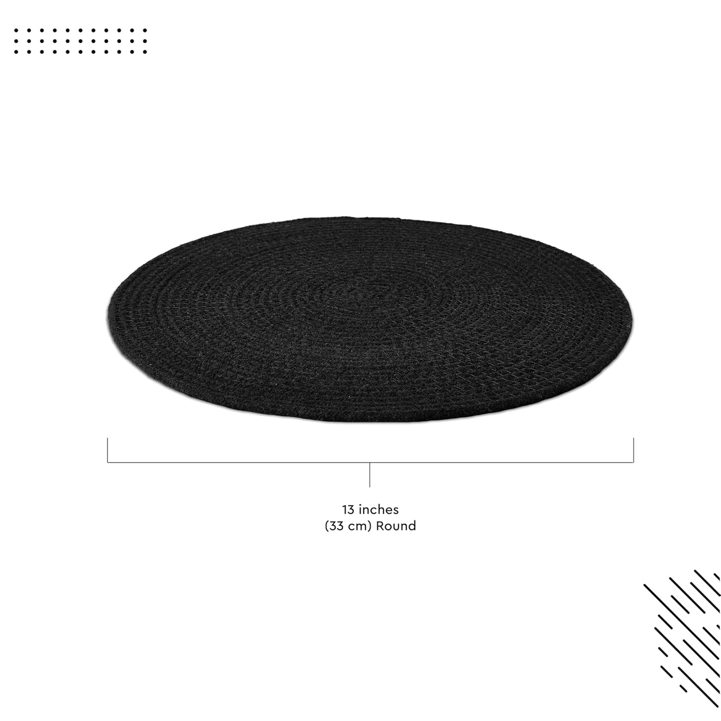 Round Table Mats – Cotton Ribbed – 32cm Diameter Set of 4