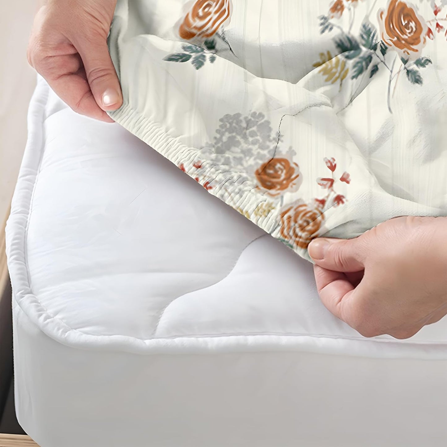 Bedsheet | Cloud Cotton Elastic Fitted | King Size, 72x78 Inch, 3-Piece