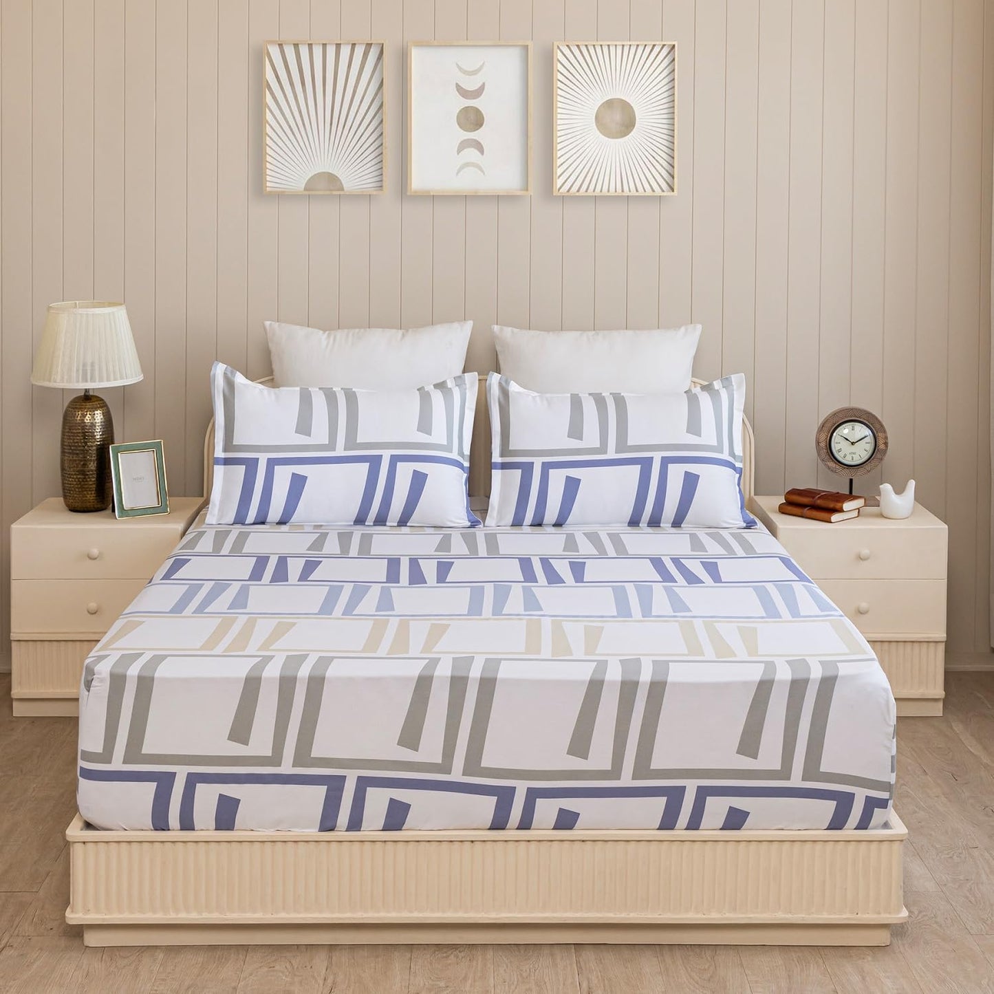 Bedsheet | Cotton 210 TC Elastic Fitted | King Size 2-piece Set