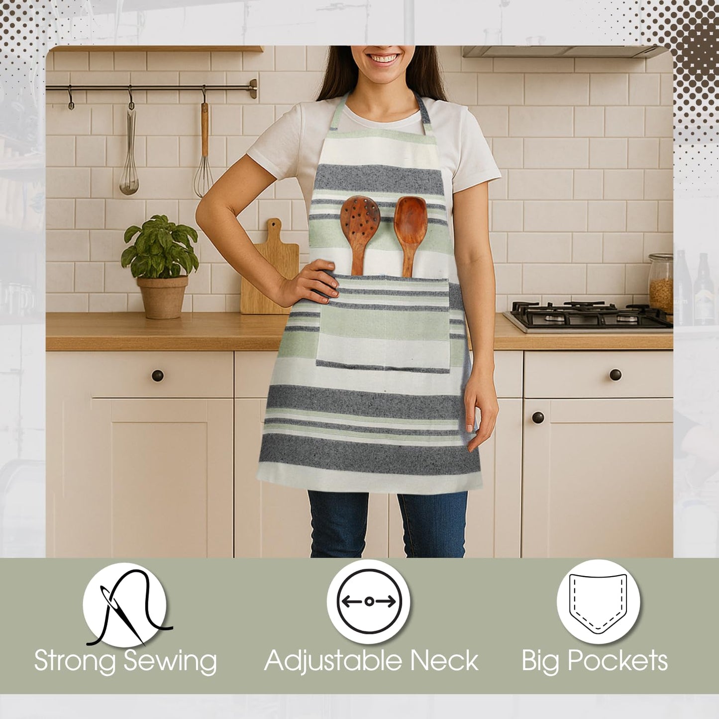 Unisex Cooking Apron – Professional Kitchen Apron – Waterproof, Stain Resistant – Adjustable Fit