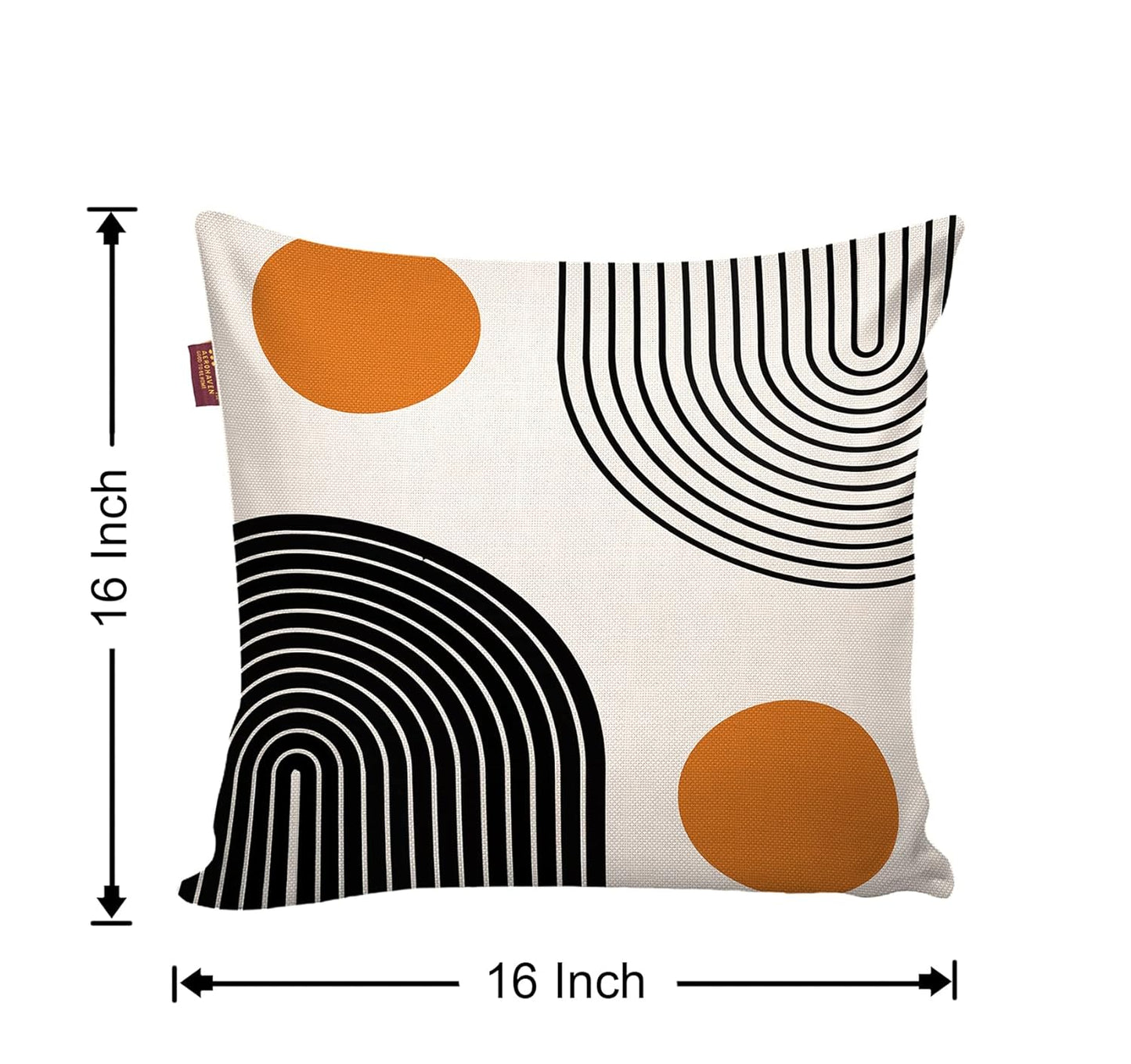 Cushion Covers – Geometric Cotton Digital Print, Hand Stitched – 16x16 Inch, Set of 5