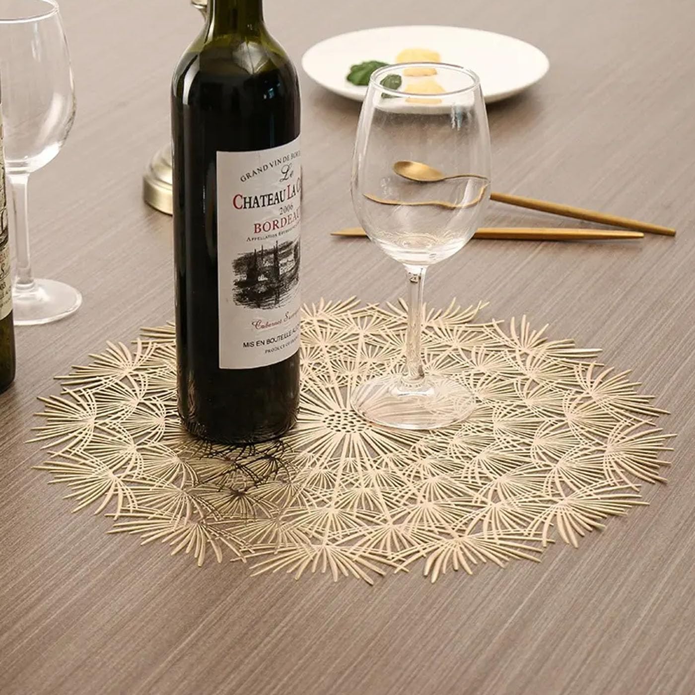 Table Placemats – PVC Heat Resistant Round – Set of 6 (38 cm)