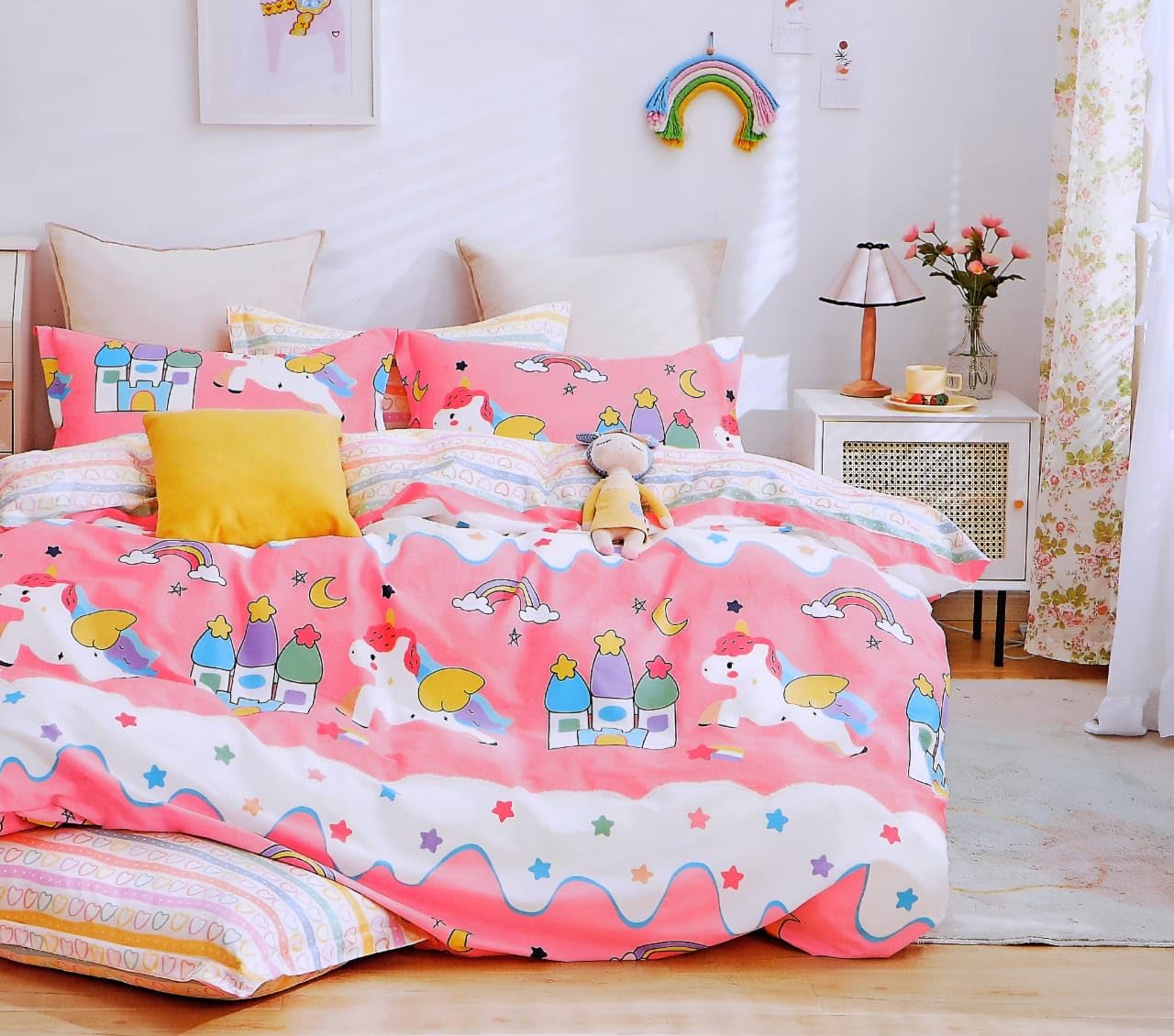 Kids' Single Bedsheet Set - Microfiber Wrinkle-Free - Single (60x90") Cartoon Print