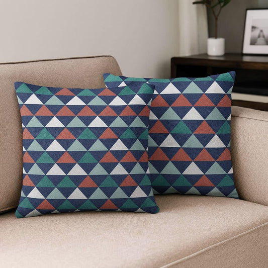 Cushion Covers – Jute-Look Printed – 18x18 Inch, Set of 2