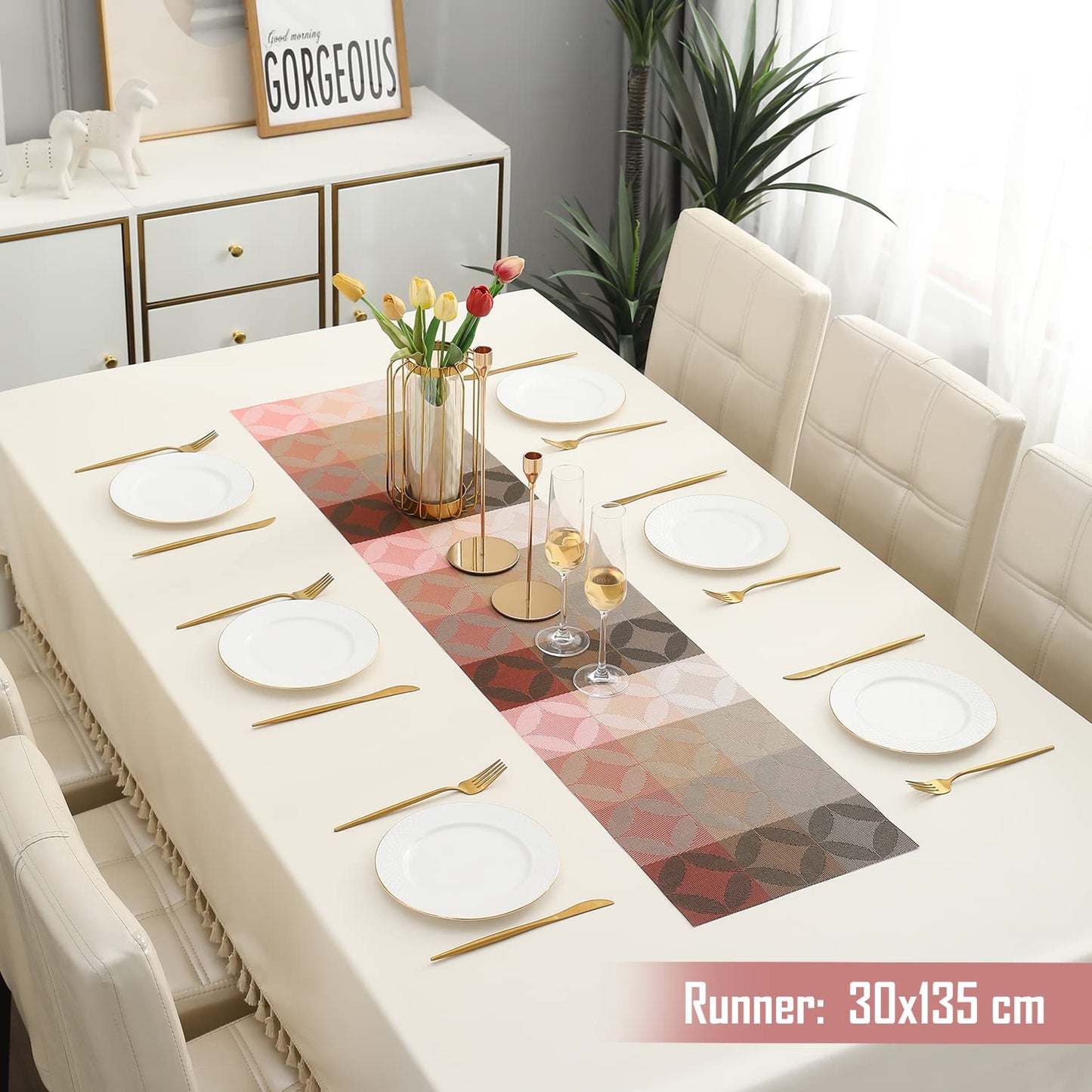 Dining Table Runner – Polyester Blend, Easy-Clean – 30x135 cm