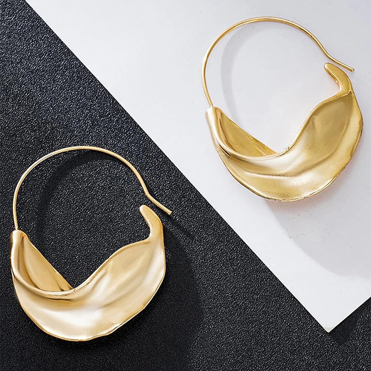 Twisted Huggie Earrings – Gold-Toned Fashion Jewellery – Durable Finish – Retail Stock