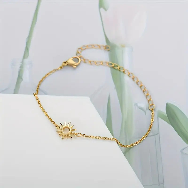 Golden Steel Bracelet - Unisex Commuter Jewelry