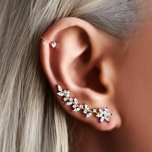 Bladtakken Dangle Stud Clip Oorsieraden Voor Vrouwen