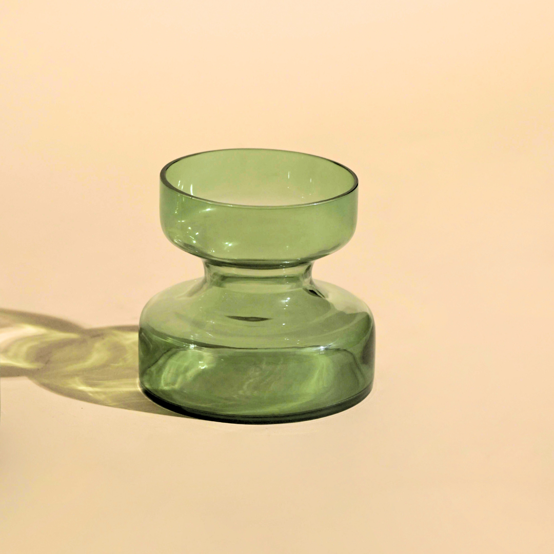 Handblown Glass Vases - Sage Green Tinted