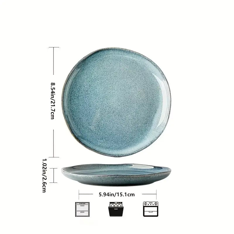 Irregular Ceramic Plates - Glazed Dinnerware Steak Pasta