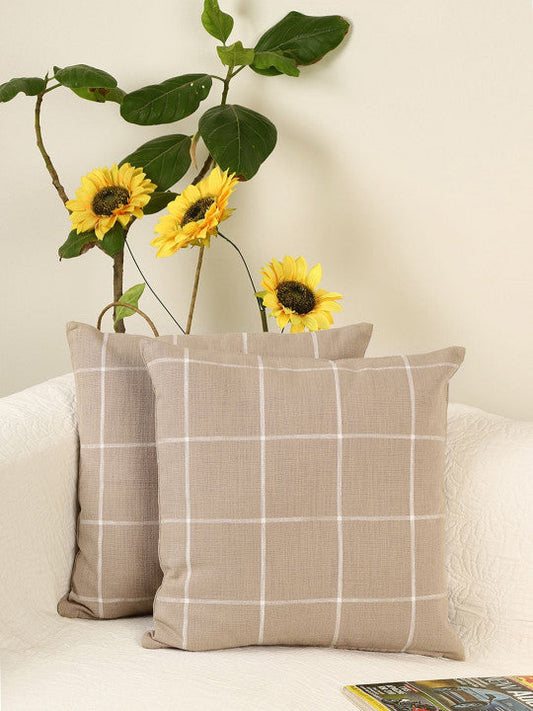 2pc Set - Accent Pillow Shams – Decorative Textiles – Cotton Geometric Print – Square