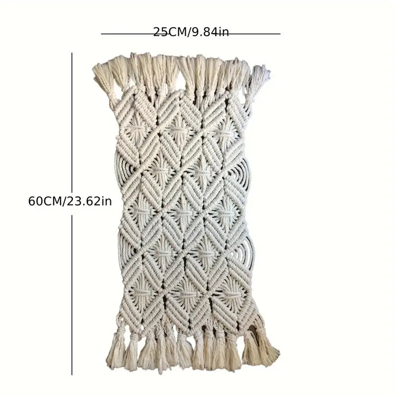 1pc Bohemian Macrame Placemat with Tassel Edges