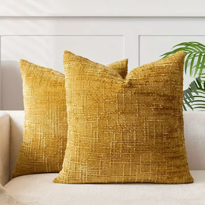 Reversible Chenille Throw Pillow Cover - Geometric, Washable, 20x20