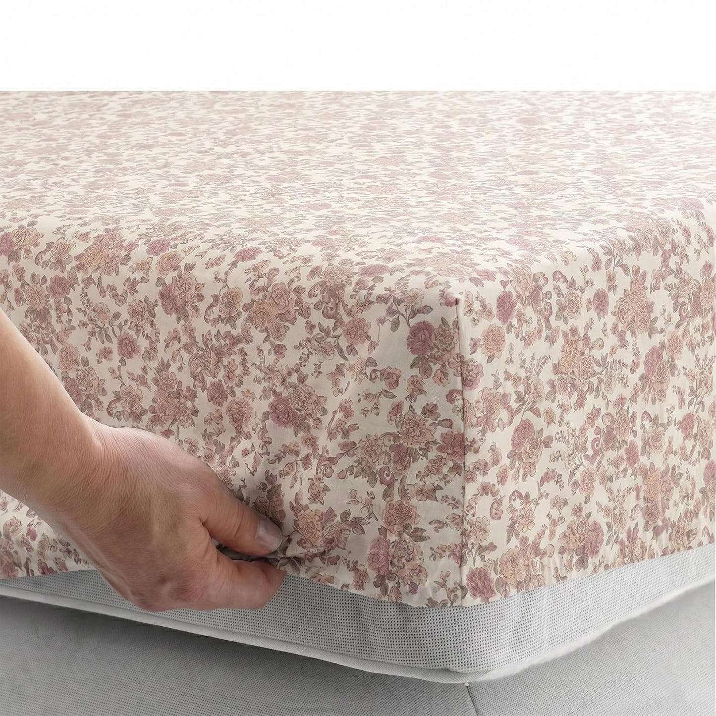 Bedsheet | Elastic Fitted Cotton Fabric | King (182x198cm), 3pc Set | 240 TC