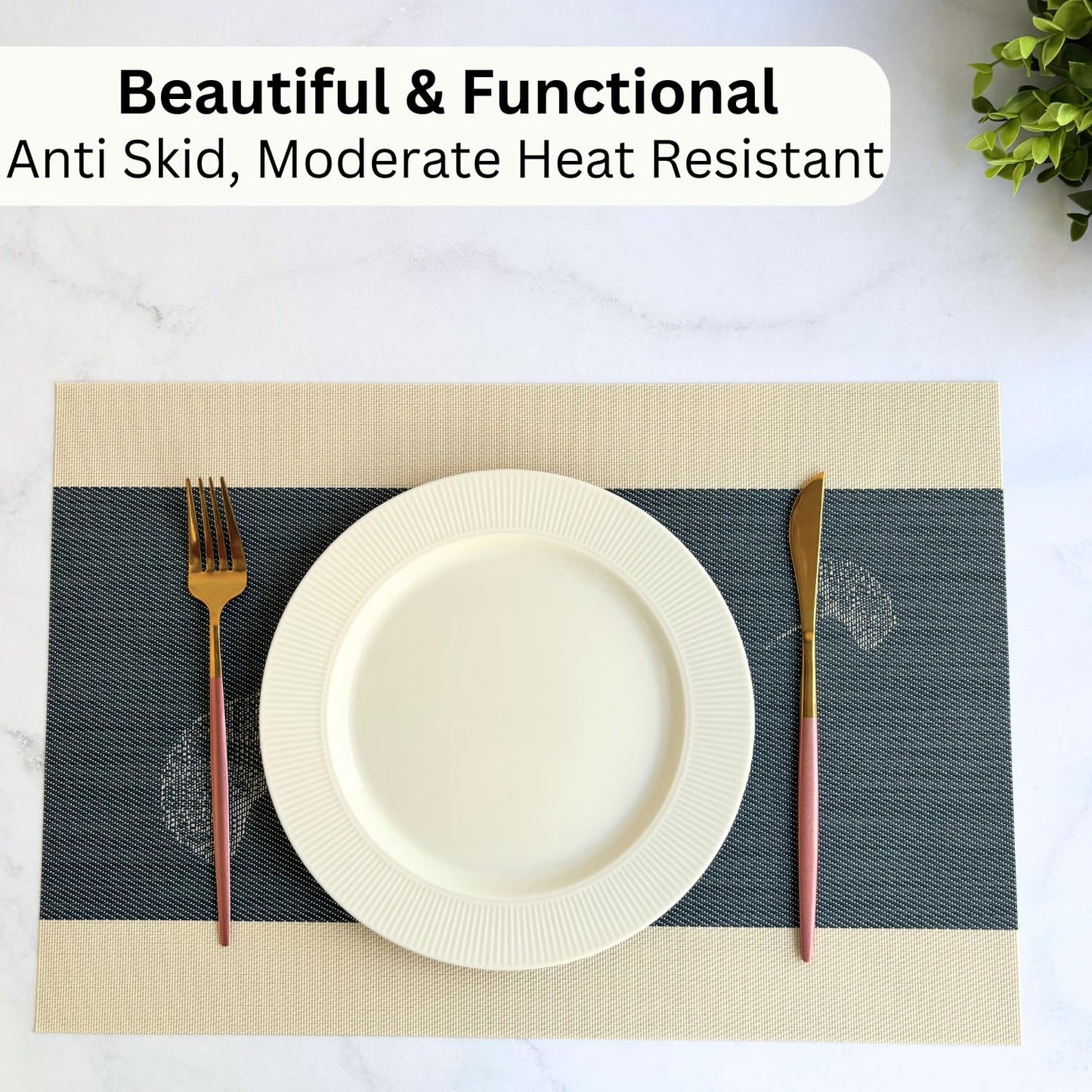 Dining Table Placemats – Woven PVC Anti-Skid – Set of 4