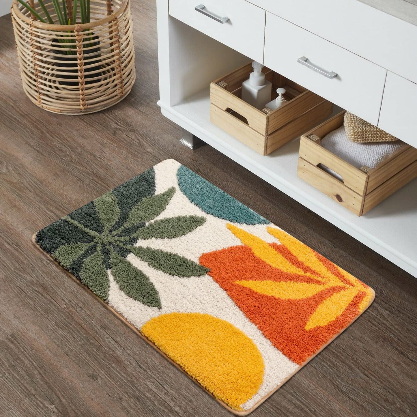Luxurious Super Soft Anti-Skid 2000 GSM Microfiber Bath Mat 40x60 cm Pack of 1 | Absorbent Door Floor Mat for Home Bathroom Kitchen